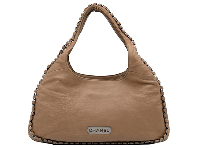Chanel Brown Luxe Ligne Hobo Leather Pony-style calfskin  ref.1121584