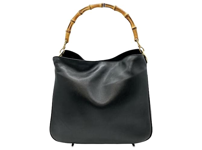 Gucci Bamboo Black Leather  ref.1121623