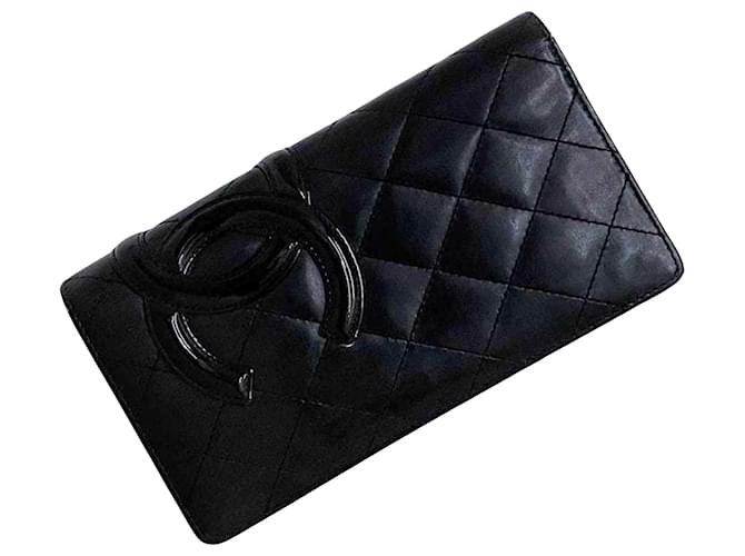 Chanel Cambon Negro Cuero  ref.1121655
