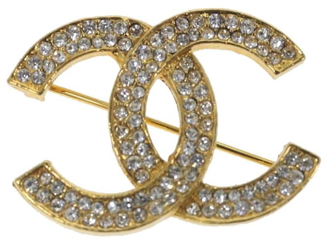 Timeless Chanel Logo CC Dourado Metal  ref.1121799
