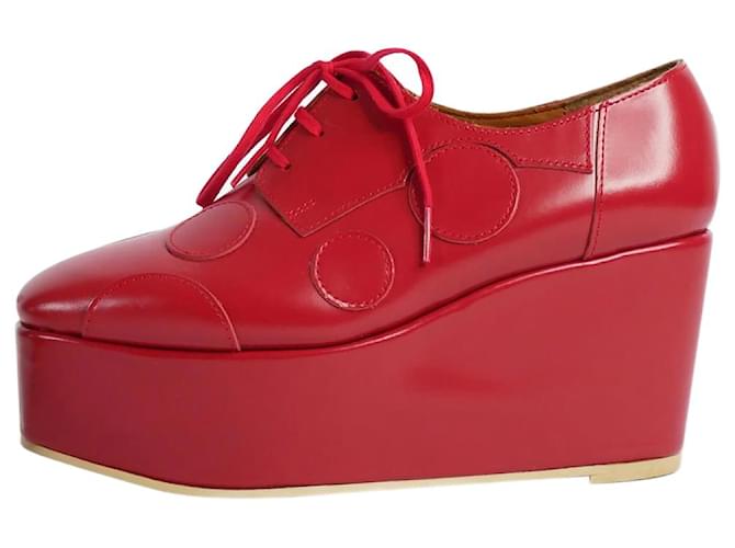 Junya Watanabe Zapatos plataforma cuña rojos Cuero  ref.1121917