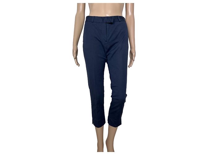 Pantaloni Cropped Joseph Blu Navy Cotone