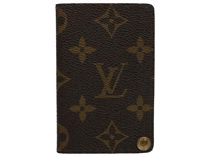 Louis Vuitton Porte carte crédit Pression Brown Cloth  ref.1122019