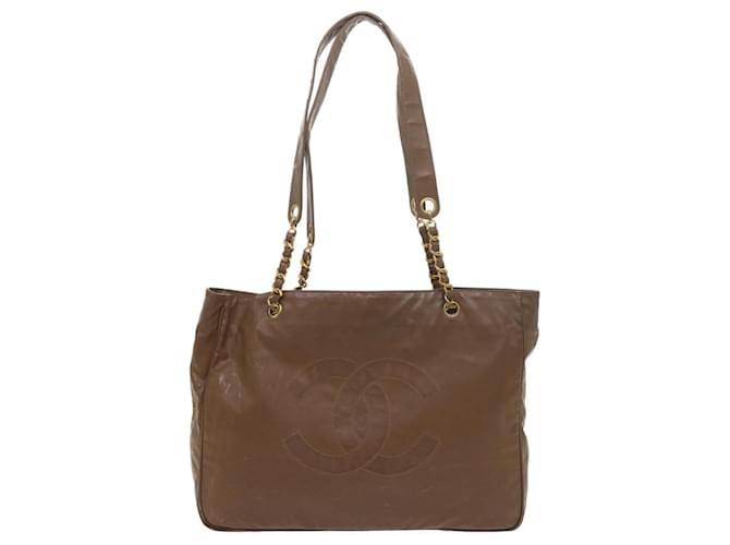 Timeless Chanel Cabas Brown Patent leather  ref.1122047
