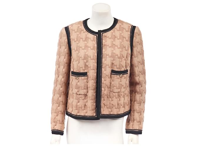 Chanel CC Buttons Beige Tweed Jacket  ref.1122192