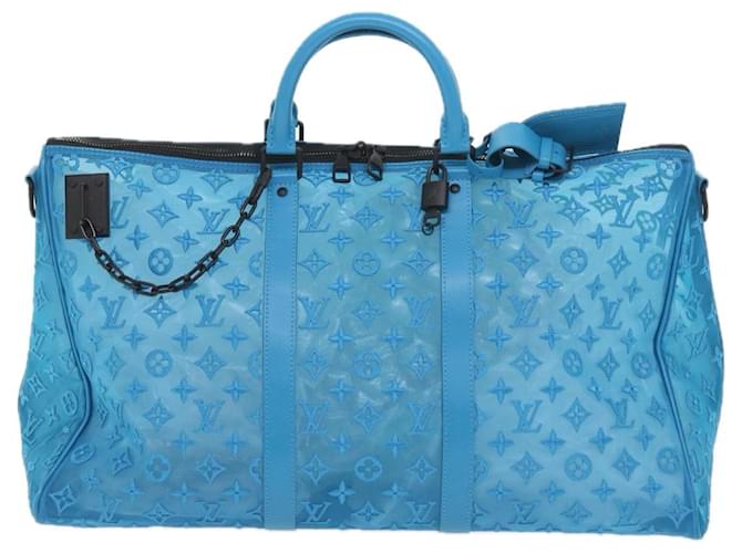Louis Vuitton Keepall Azul Lona  ref.1122215