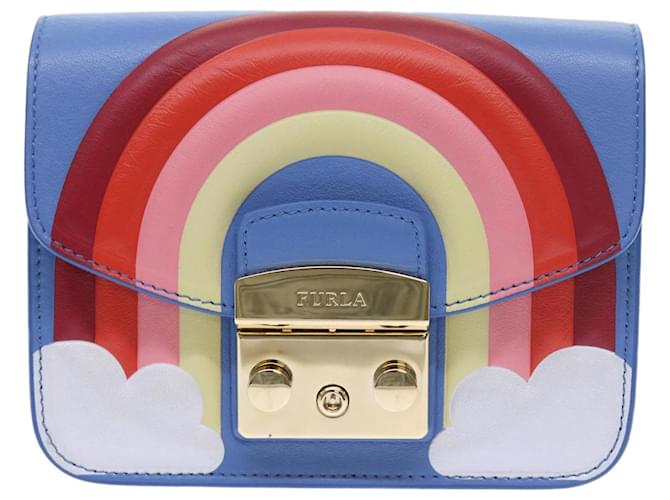 FURLA METROPOLIS Blau Leder  ref.1122250