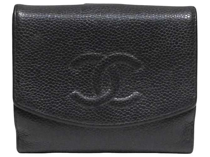 Chanel Logo CC Black Leather  ref.1122325