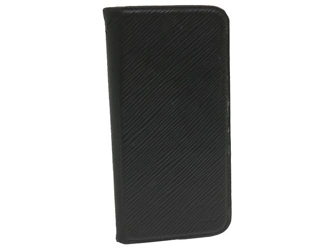 LOUIS VUITTON Epi iPhone Case Black M64469 LV Auth hs1678