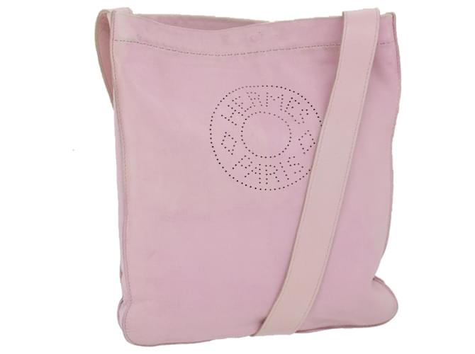 Hermès HERMES Crude Cell Pochette Shoulder Bag Leather Pink Auth bs9644  ref.1122465