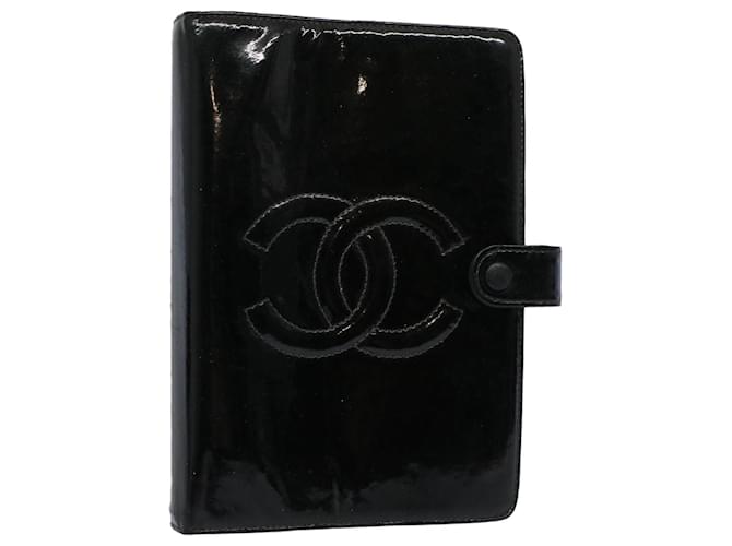 CHANEL Agenda Day Planner Cover Patent leather Black CC Auth bs9755  ref.1122470