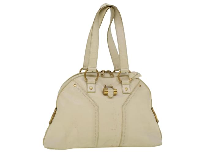 SAINT LAURENT Shoulder Bag Leather White Auth ti1317  ref.1122509
