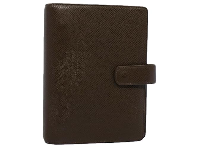 LOUIS VUITTON Taiga Agenda MM Day Planner Cover Grizzly R20426 LV Auth ar10673 Leather  ref.1122531