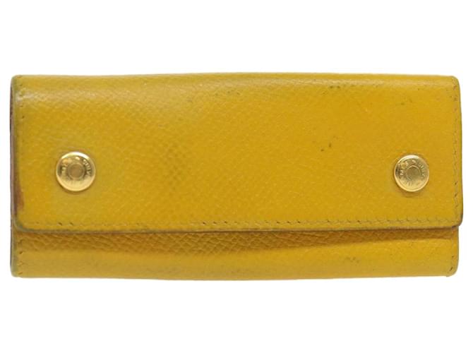 Hermès HERMES Key Case Leather Yellow Auth bs9645  ref.1122539