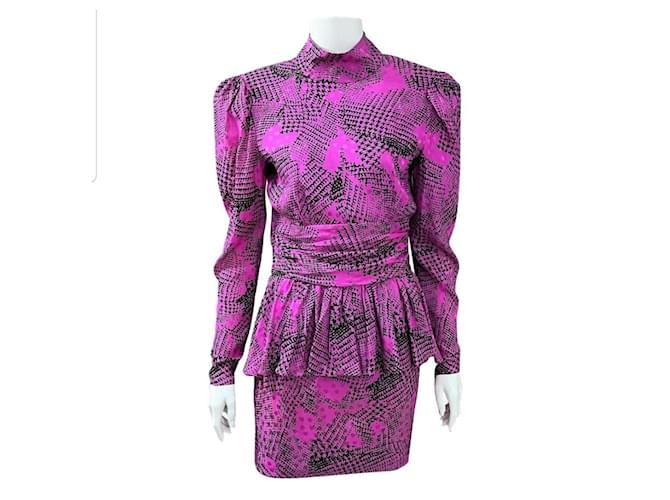 Alessandra Rich dress Pink Silk  ref.1123070