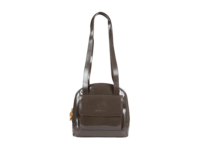 Gucci Vintage Patent Leather Shoulder Bag Brown  ref.1123107