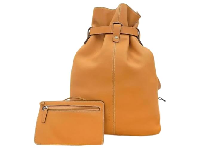 Loewe Leather Drawstring Backpack Brown  ref.1123192