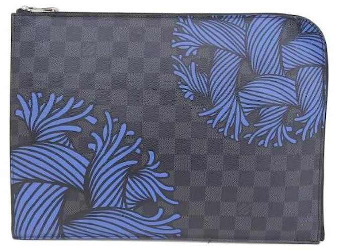 Louis Vuitton Damier Graphite Pochette Jour GM  Canvas Clutch Bag N41685 in Good condition Black Cloth  ref.1123196
