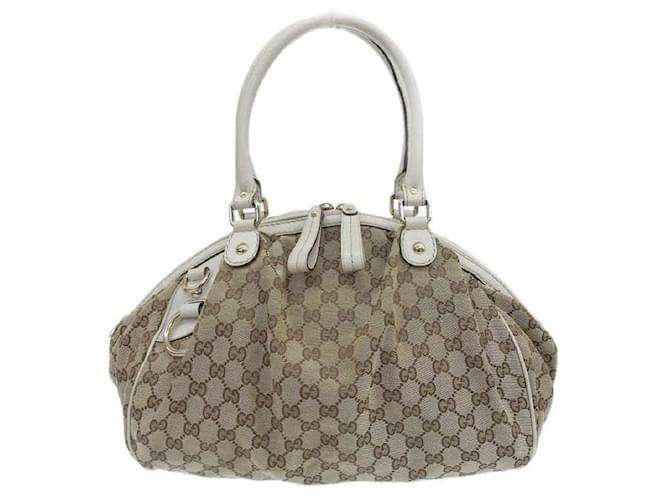 Gucci Borsa tote in tela GG in ottime condizioni Marrone  ref.1123220