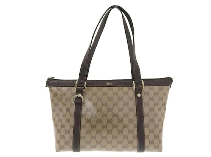 Gucci GG Crystal Shoulder Bag 268640 Beige Cloth  ref.1123226