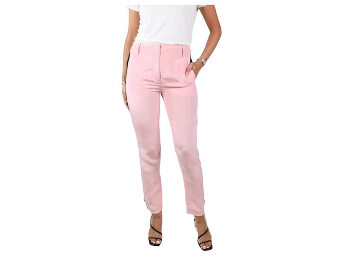 Autre Marque Pantaloni con dettaglio zip in seta rosa - taglia US 4  ref.1123377