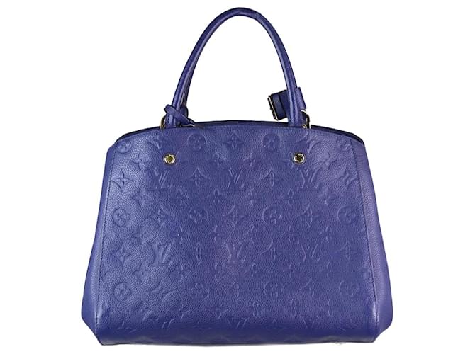Louis Vuitton azul escuro 2015 Bolsa Monograma Empreinte Montaigne Couro  ref.1123444