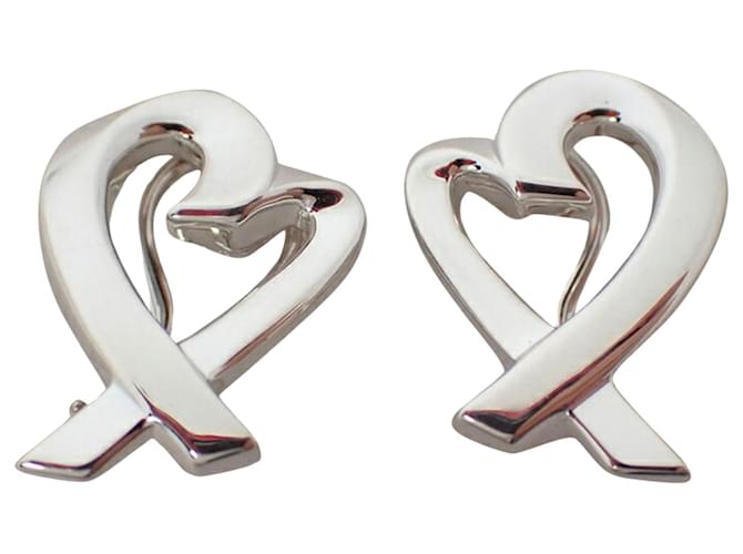 Tiffany & Co Loving heart Silvery Silver  ref.1124039