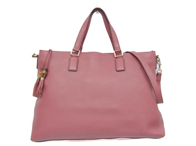 Gucci Bamboo Pink Leather  ref.1124248