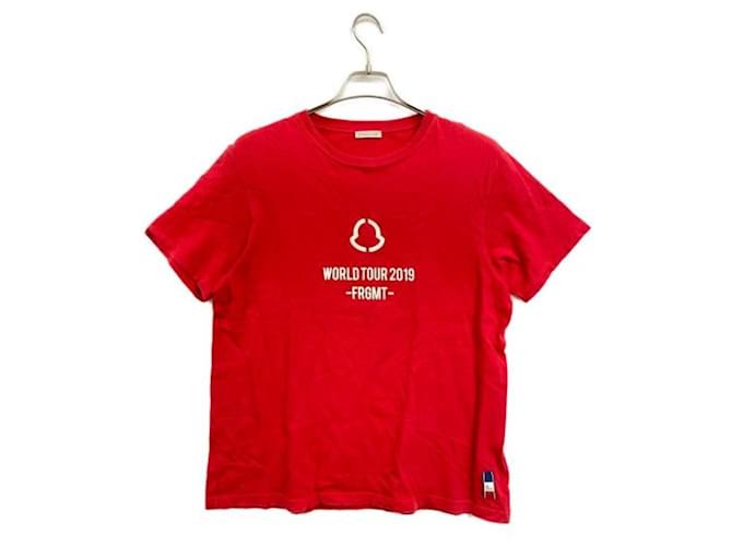 Moncler tees Rosso Cotone  ref.1124367