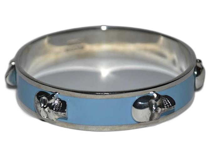 Alexander Mcqueen cuff bracelet Turquoise Steel  ref.1124474