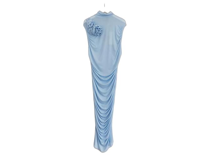 Magda Butrym floral-appliqué jersey midi dress Light blue Viscose Elastane  ref.1124482