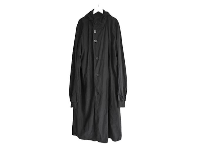 RICK OWENS SS08 Crear abrigo negro Paño  ref.1124499