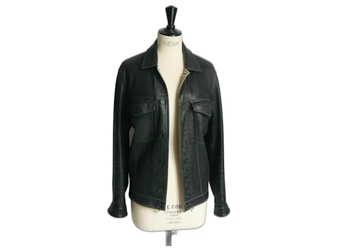 Hermès HERMES Brown lambskin leather jacket good condition T44  ref.1124500