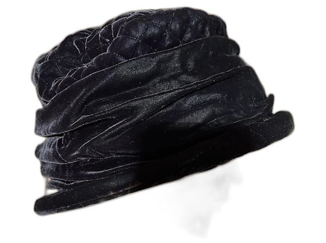 Autre Marque Chapeaux Velours Noir  ref.1124509