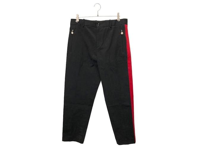 Moncler Pants Black Red Cotton  ref.1124510