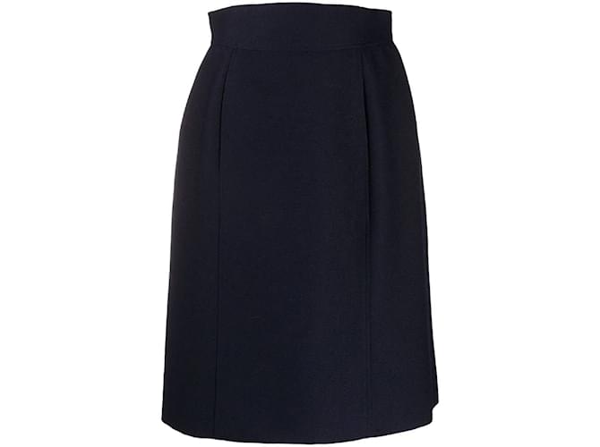 Chanel Blue Wool Skirt Dark red  ref.1124598