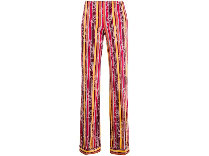 Pantalon en coton jacquard Romeo Gigli Multicolore  ref.1124606
