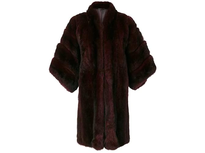 Christian Dior Burgundy Fur Coat Dark red  ref.1124615