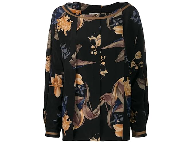 Blusa de seda floral de Gianni Versace Multicolor  ref.1124618