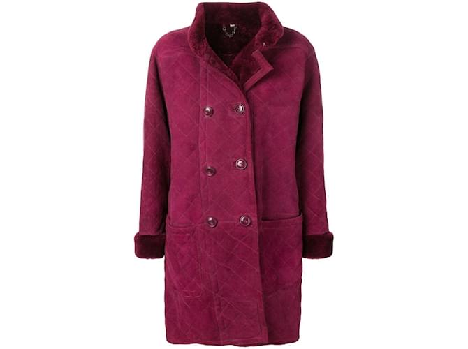 Yves Saint Laurent Purple Suede Coat  ref.1124622