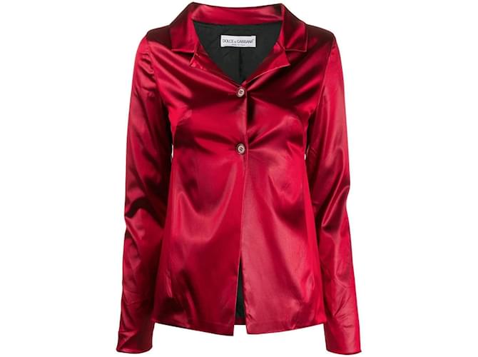 Dolce & Gabbana Jaqueta Vermelha Iridescente Vermelho  ref.1124623