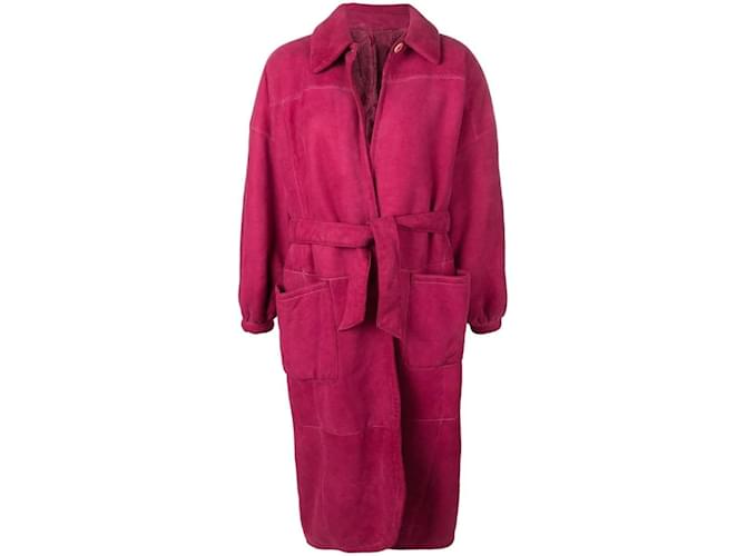 Gianfranco Ferré Pink Sheepskin Coat Fuschia  ref.1124630