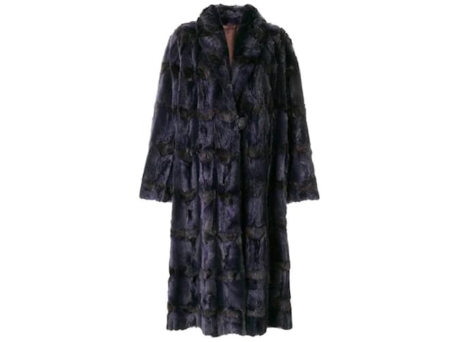 Fendi abrigo de piel de zorro morado Púrpura  ref.1124631
