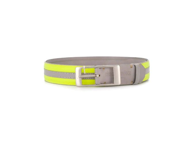 Cinturón de cuero gris Issey Miyake