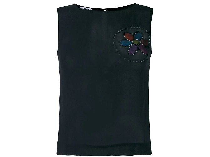 Regata de seda preta Moschino Preto