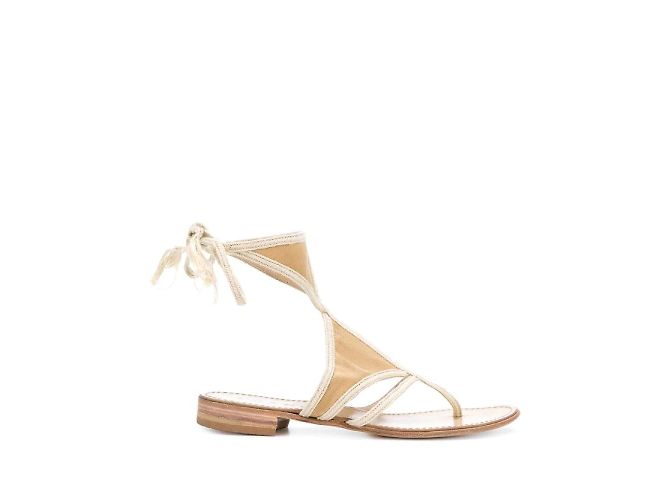 Prada Beige Rope Flat Sandals