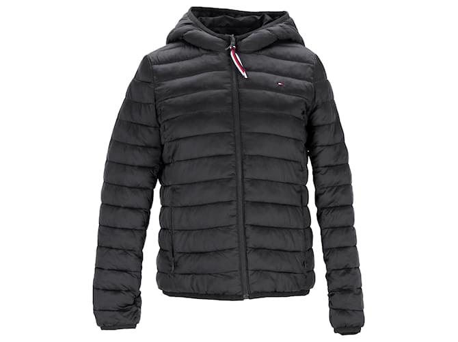 Tommy Hilfiger Damen Essential Reversible Wattierte Jacke aus schwarzem Polyester  ref.1124769