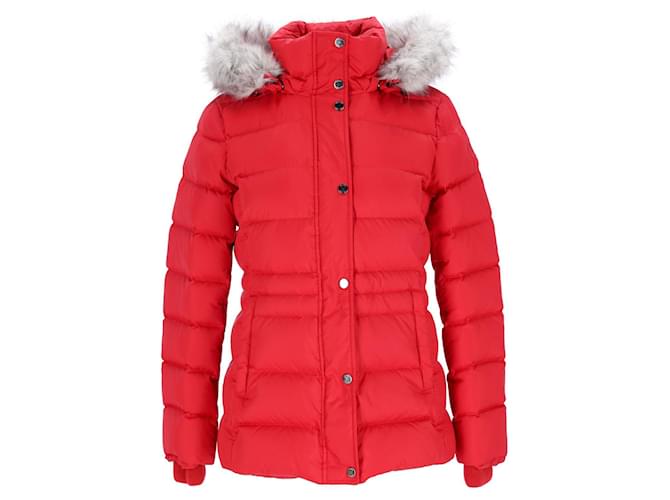 Tommy Hilfiger Womens Down Padded Regular Fit Jacket in Red Polyester  ref.1124771