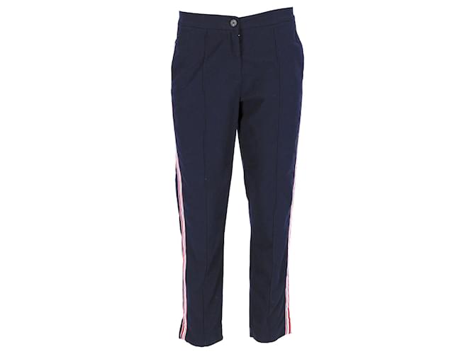Pantaloni chino essenziali in twill di cotone riciclato Tommy Hilfiger da donna in cotone blu navy  ref.1124822