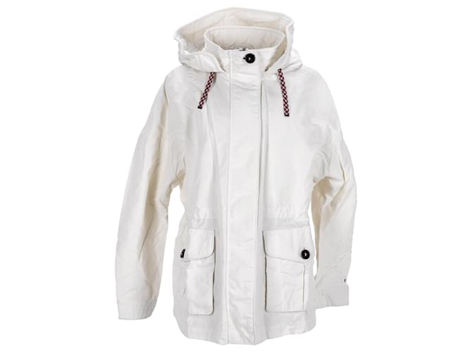 Tommy Hilfiger Womens Hooded Utility Parka White Cream Cotton  ref.1124838